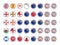 Set of vector icons. Flags of United Kingdom.
