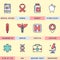 Set of vector icons in the flat style.