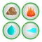 Set of vector icons of four elements