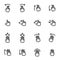 Set of vector icons, and logos hands, fingers, gestures, movement touch screen.