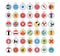 Set of vector icons. Municipalities of Aargau canton flags, Switzerland.