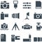 Set vector icons photo accessories.