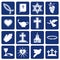 Set of vector icons of religious christianity