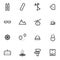 Set of vector icons skiing, snowboarding, winter sports, ski lifts