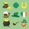 Set of vector icons for St.Patrick\'s day design.