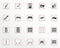 Set of vector icons on the theme of office objects.