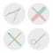Set of vector icons with tools for manicure.