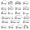 Set of vector icons - transportation symbols