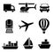 Set of vector icons trucks