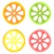 Set of vector illustration of citrus fruits. Lime, orange, lemon and grapefruit, isolated on the white background.