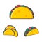 Set of vector illustration taco mexican food in flat design style