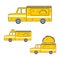 Set of vector illustration taco mexican food truck in flat design style