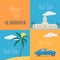 Set of vector illustrations with Cuban symbols