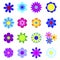 Set of vector illustrations of flowers. Spring graphic design. Floral clipart for decoration. Stock Photo