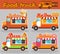 Set of vector illustrations food truck.