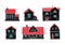 A set of vector illustrations of lighthouse keeper`s houses
