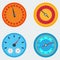 Set of vector indicator icons. Speedometer icons