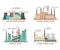 Set of vector industrial flat illustration of