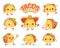 Set of vector isolated cartoon illustration taco characters with different emotions