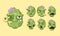 Set vector kit collection terrible facial expression of zombie emotions
