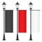 Set of vector lamposts with advertising flags.