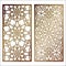 Set of Vector Laser cut panel. Pattern template for decorative p