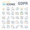 Set Vector Line Icons of GDPR.