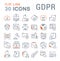 Set Vector Line Icons of GDPR.