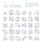 Set Vector Line Icons of GDPR.