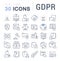 Set Vector Line Icons of GDPR.