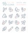 Set Vector Line Icons of Greenery.