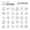 Set Vector Line Icons of Jetpack.