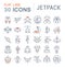 Set Vector Line Icons of Jetpack.