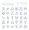 Set Vector Line Icons of Jetpack.