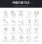 Set Vector Line Icons of Prosthetics.