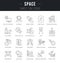 Set Vector Line Icons of Space.