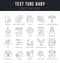 Set Vector Line Icons of Test Tube Baby.