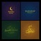 Set of the vector logos of Ramadan Kareem and arabic patterns.