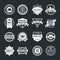 Set of vector logotypes elements, labels, badges and silhouettes