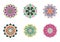 Set of vector mandalas. Colorful ethnic oriental circle folk ornament