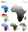 Set of vector maps of Africa.