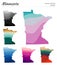 Set of vector maps of Minnesota.