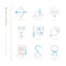 Set of vector medieval icons and concepts in mono thin line style