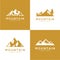 Set of vector mountain and outdoor adventures logo