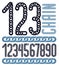 Set of vector numerals from 0 to 9. Elegant numbers for use as poster design elements.