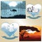 Set of vector pictures on romantic and natural the