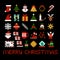 Set of vector pixel art christmas icons.