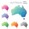 Set of vector polygonal Australia maps.