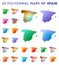 Set of vector polygonal maps of Spain.