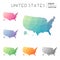 Set of vector polygonal United States maps.